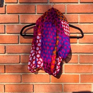 Multi color dot infinity scarf